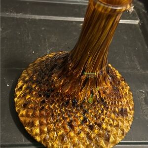 Vintage Maestri Vetrai Glass Vase Hand Blown Metallic Accent